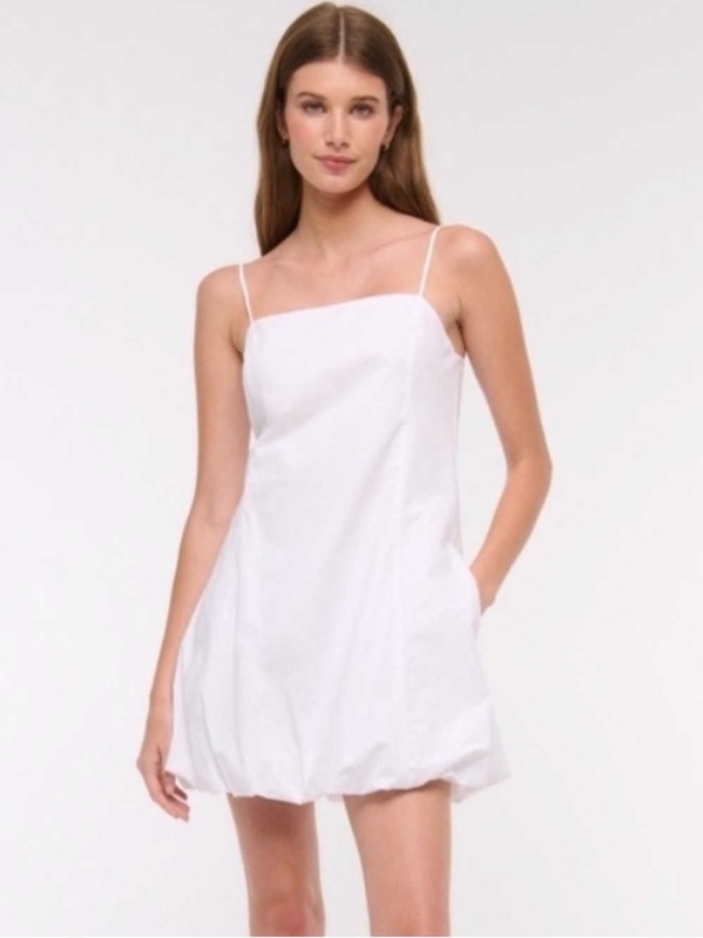 Abercrombie White Bubble-Hem Mini Dress